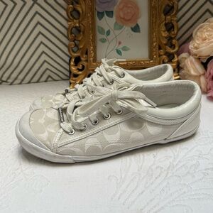 Coach White Low-Top Sneakers with Rubber Soles